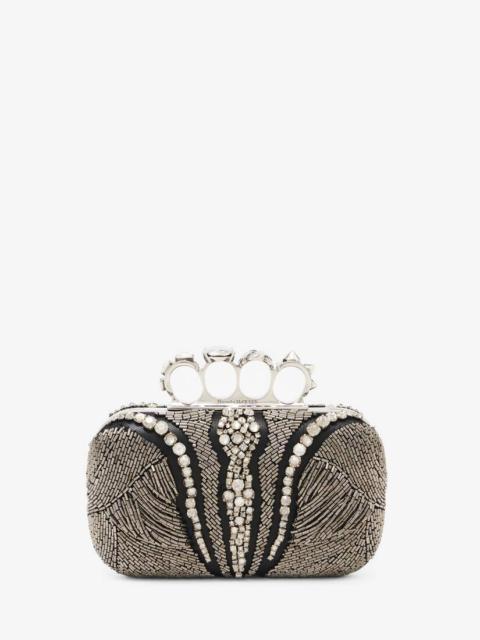 Alexander McQueen Women's Knuckle Clutch in Silver