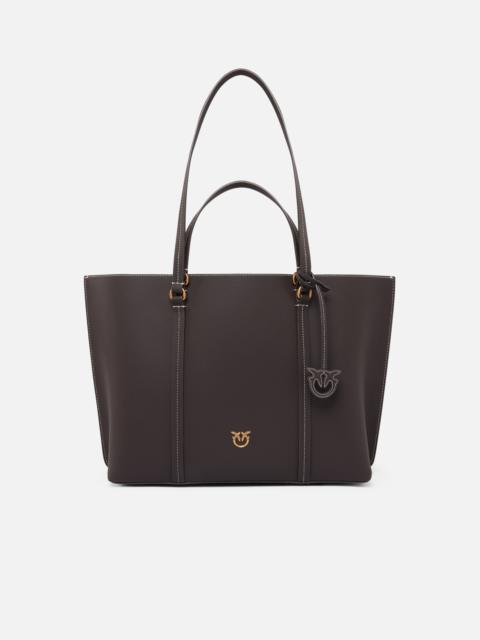 PINKO LARGE TUMBLED LEATHER SHOPPER BAG