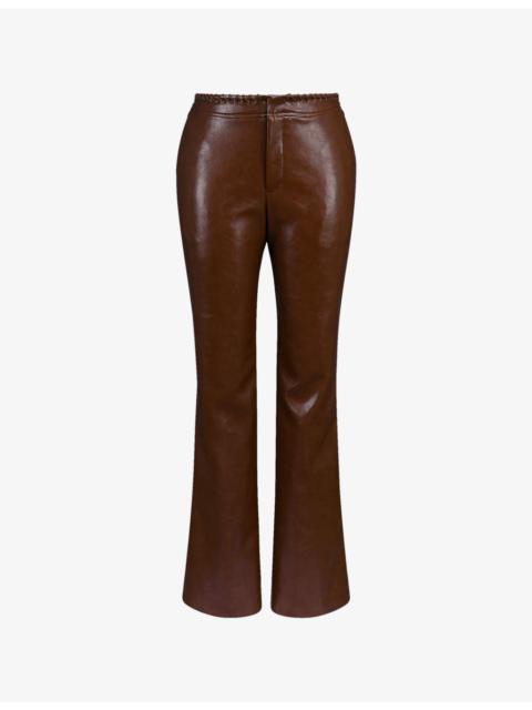House of CB Adara Flared-Leg Faux-Leather Trousers