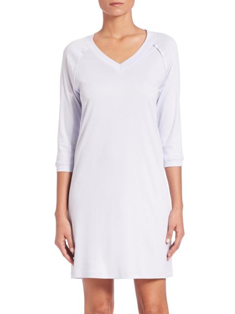 HANRO Women's Pure Essence Three-Quarter Sleeve Gown - Blue Glow