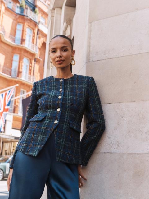 Hill House Home The Warby Coat - Navy Tartan