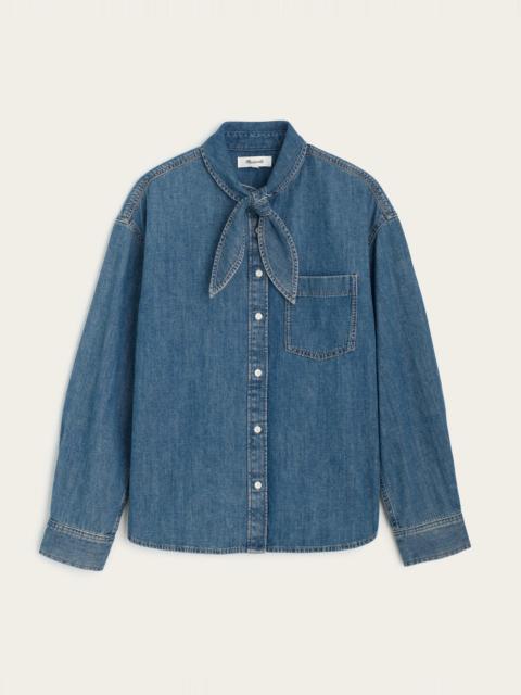 Madewell Denim Tie-Neck Oversized Shirt