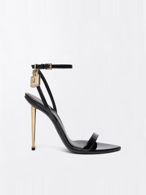 TOM FORD PATENT LEATHER PADLOCK POINTY NAKED SANDAL