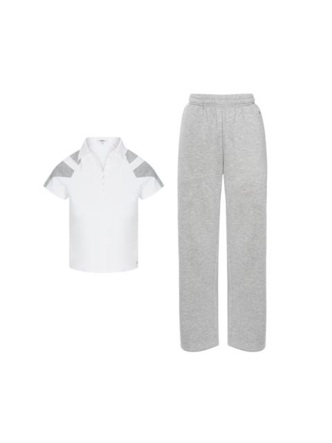 miaou PAIGE POLO + ZEV SWEATPANT - WHITE / GREY