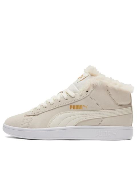 PUMA (WMNS) PUMA Smash V2 Mid-Top Sneakers Beige/White 385005-02