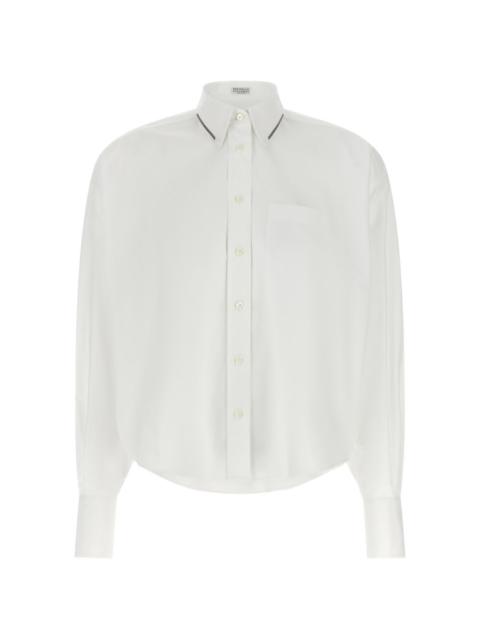 Brunello Cucinelli Monile-trim cropped shirt