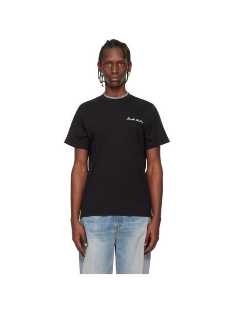 Moncler Black Embroidered Logo Cotton T-shirt