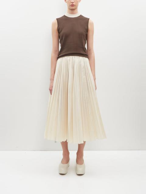 Sara Lanzi Washed Taffeta Pleated Skirt