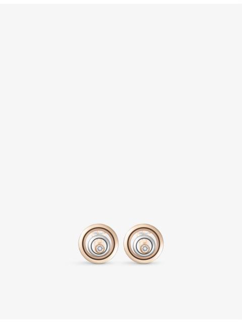Chopard Happy Spirit 18ct rose-gold, 18ct white-gold and 0.19ct full-cut diamond earrings