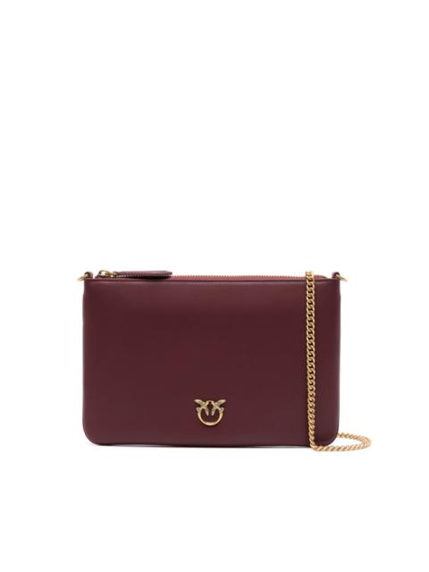 PINKO 플랫 사랑 가죽 crossbody 가방