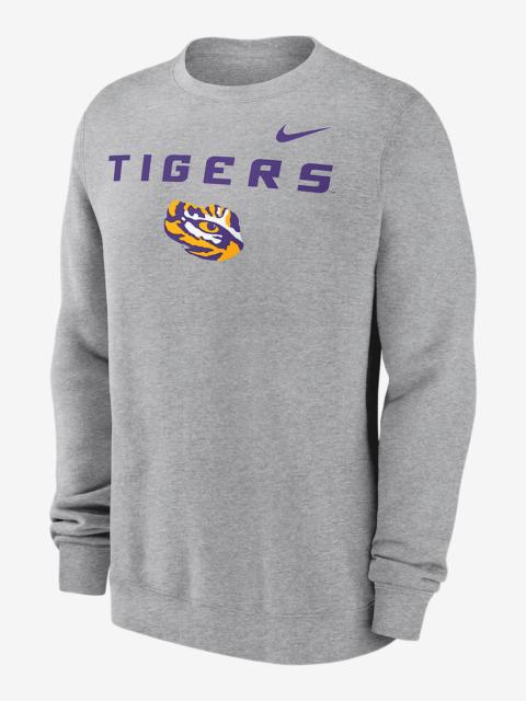 Nike LSU Tigers Primetime Primary Stack Men's Nike College Pullover Crew