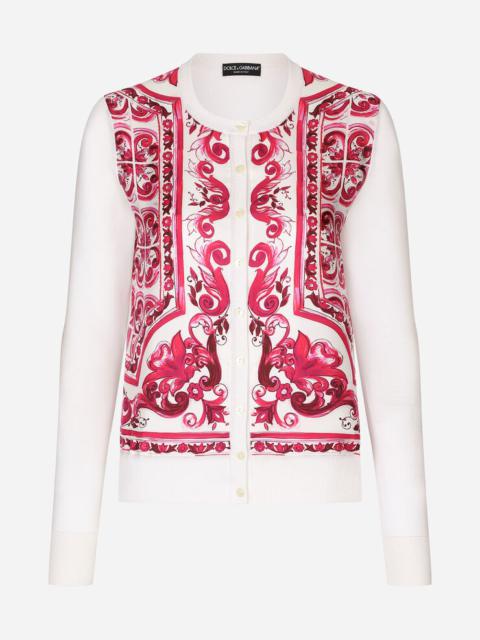 Dolce & Gabbana Majolica-print silk and twill cardigan