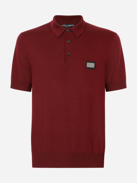 Dolce & Gabbana Wool polo-shirt with branded tag