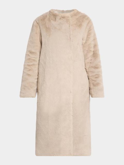 MARIA McMANUS Faux Fur Long Car Coat