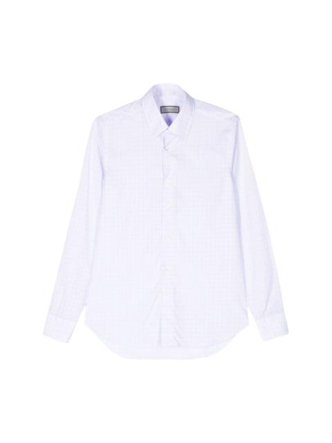 grid-pattern cotton shirt