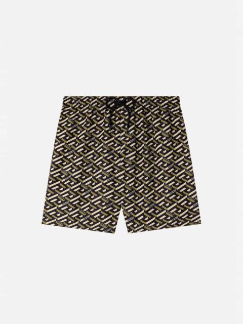 VERSACE La Greca Print Swim Shorts