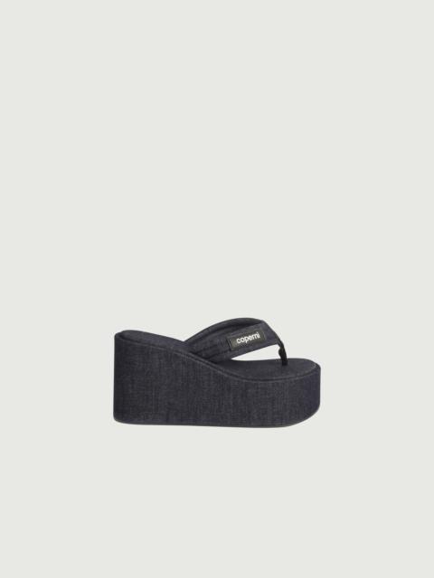 Denim Branded Wedge Sandal