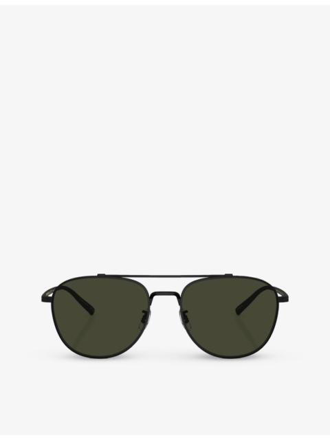 Oliver Peoples OV1335ST Rivetti pilot-frame titanium sunglasses
