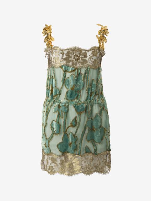 Roberto Cavalli Sage Mini Dress With Floral Pattern