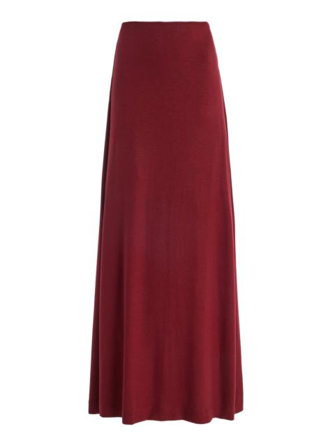 LESET Lauren High-Waist Jersey Maxi Skirt red