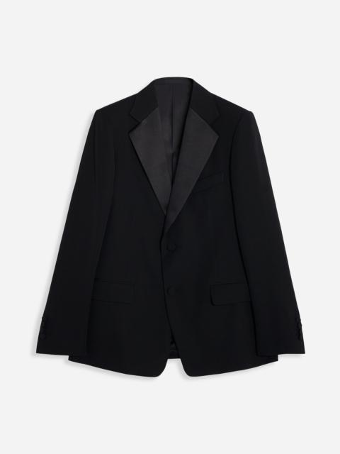 SINGLE-BREASTED FLAP POCKETS JACKET WITH SATIN LAPELS