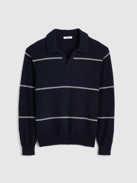 Madewell Johnny-Collar Sweater Polo in Textured Cotton