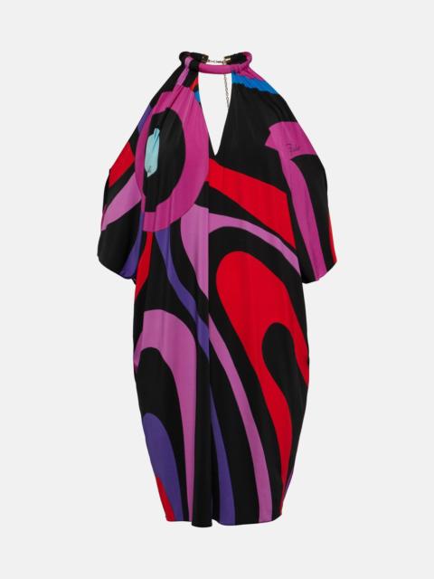 PUCCI Marmo-printed draped satin jersey kaftan