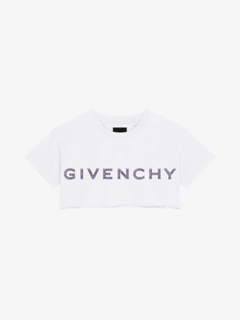 Givenchy CROPPED T-SHIRT IN COTTON WITH GIVENCHY RHINESTONES
