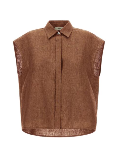 Herno concealed-fastening sleeveless shirt