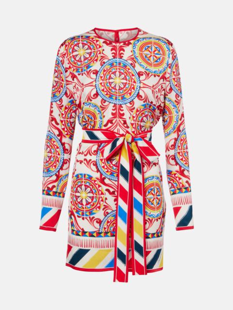Dolce & Gabbana Belted printed silk top