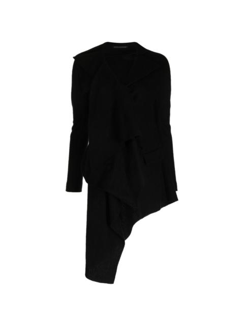 Yohji Yamamoto asymmetric-hem wool coat