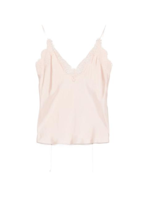 RÓHE lace-trim silk top