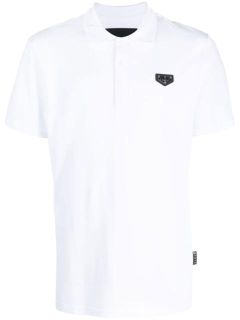 logo-plaque polo shirt