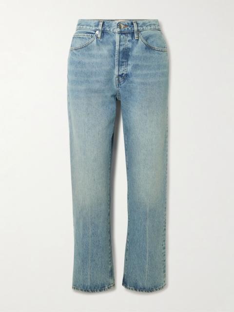 FRAME The Vertical Crop high-rise straight-leg jeans Mid denim