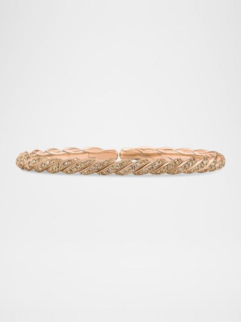 DAVID YURMAN Sculpted Cable Flex Bracelet with Cognac Diamonds in 18K Rose Gold, 5mm