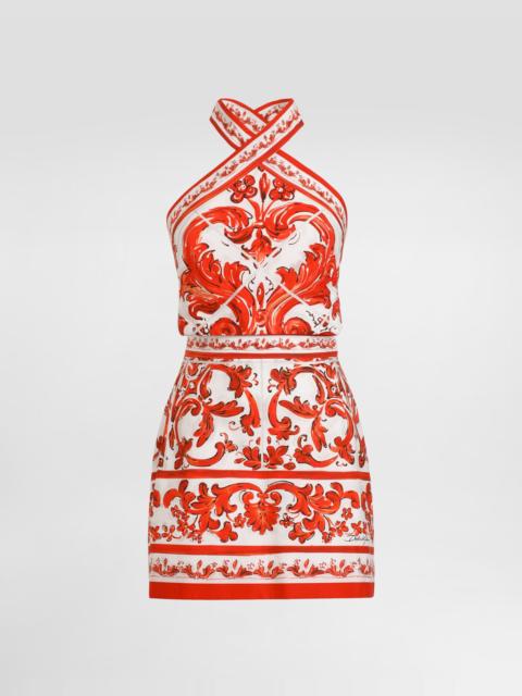 Dolce & Gabbana Majolica-print poplin dress