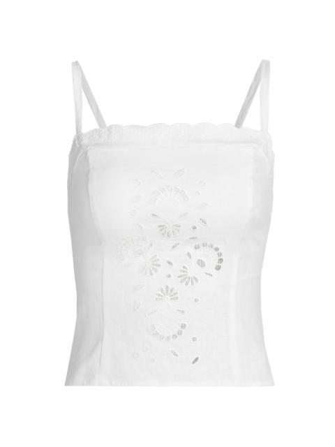 Reformation Women's Eva Linen Top - White