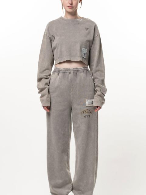 Maison MIHARAYASUHIRO Bleached Cropped Long Sleeve T-shirt
