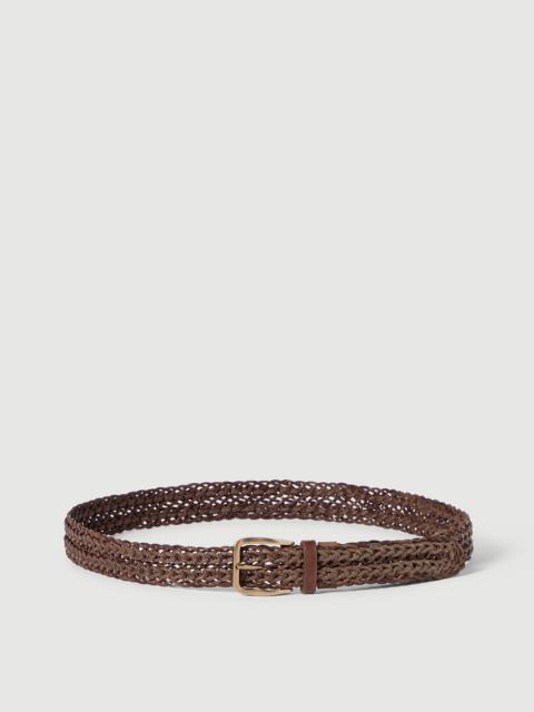 Brunello Cucinelli Braided calfskin belt