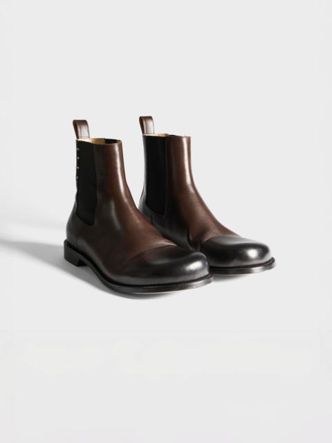 JW Anderson MENS CHELSEA LOAFER BOOTS IN CHOCOLATE BROWN