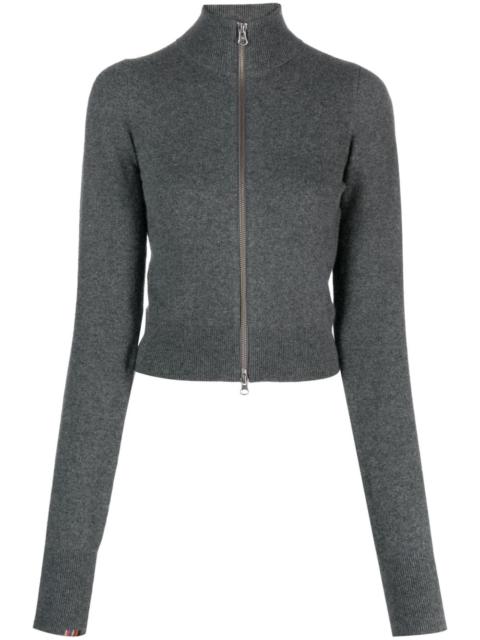 extreme cashmere zip-up knitted cardigan
