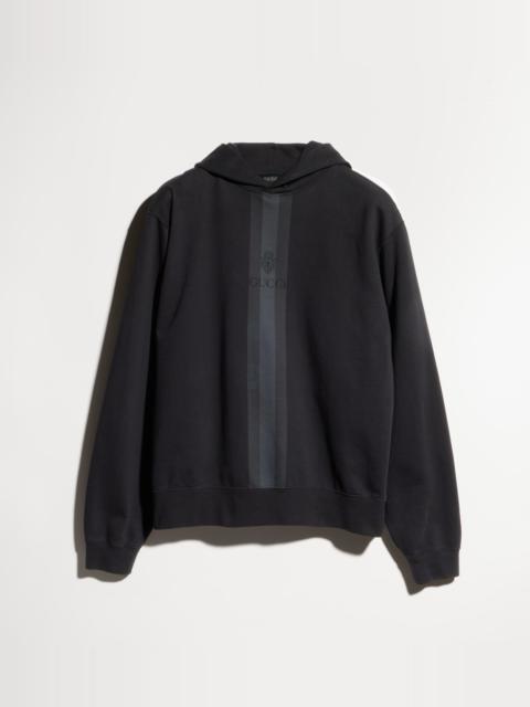 GUCCI Cotton hooded sweatshirt with muted Web