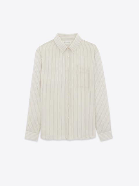 SAINT LAURENT cassandre shirt in striped silk satin