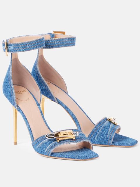 Balmain Logo denim sandals