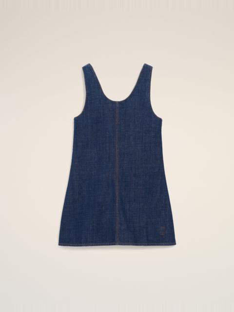 AMI Paris BLUE COTTON SHORT STRAPPED DRESS