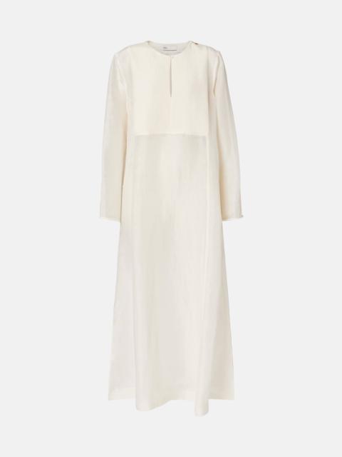TORY BURCH Pleated linen and silk kaftan