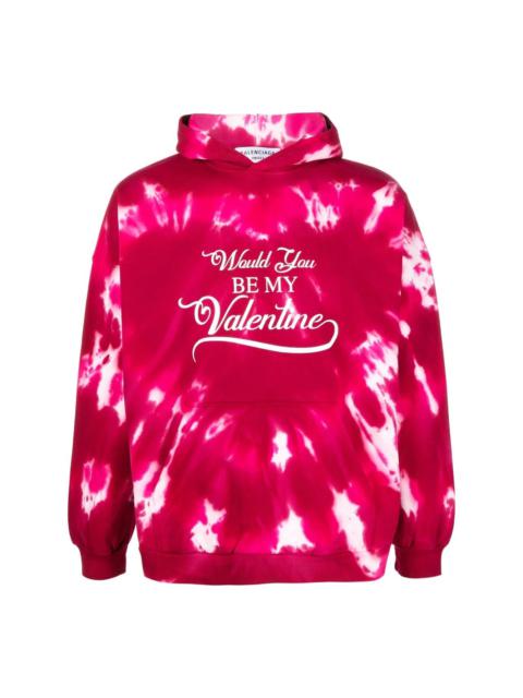 Valentine tie-dye pullover hoodie