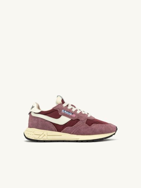 AUTRY REELWIND LOW SNEAKERS IN TAUPE ROSE AND MARSHMALLOW NYLON AND SUEDE