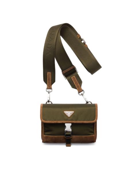 Prada canvas flap shoulder bag