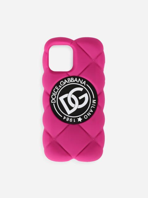Dolce & Gabbana Quilted-effect rubber iPhone 12 Pro Max cover with DG logo